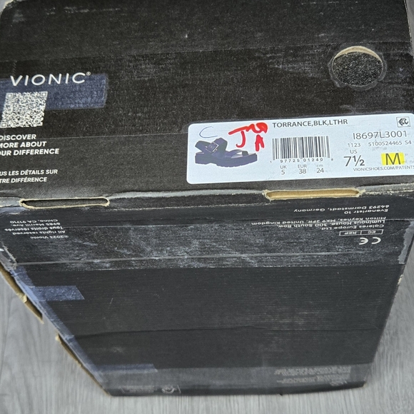 Vionic Torrance Platform Lug Sandal Women's 7.5 Black Leather Comfort New NIB - Picture 12 of 15